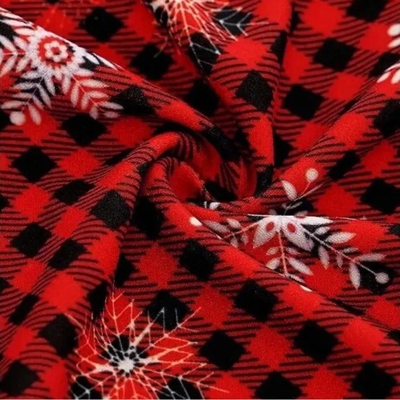 NWOT Bbonfinedress Buffalo Check Snowflake Fit & Flare Dress, Size M - Picture 6 of 7